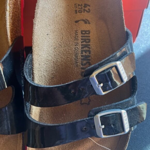 Birkenstock Ibiza Patent Black, Red Sole Sandals (New) Size 42, Women 11 Men 9 - Picture 6 of 6